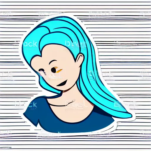 Image similar to girl with white hair in a hairbun and freckles, sticker, vector art, minimalist, emoji