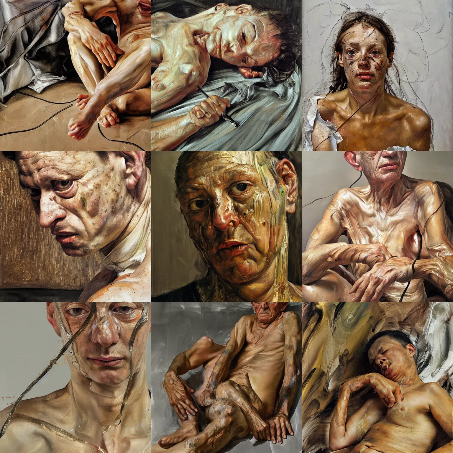 Prompt: high quality high detail painting by lucian freud and jenny saville hd monk