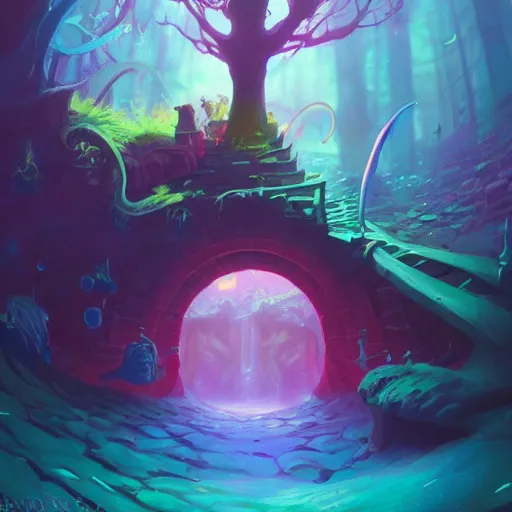 Image similar to a beautiful and vivid and colorful and trippy Andreas Rocha fantasy illustration with pastel colors of the krebs cycle, featured on artstation, 8k hq