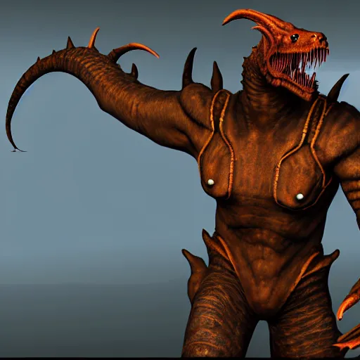 Image similar to Hyperrealistic dragonborn in Half-Life 2, as coherent as Dall-E 2