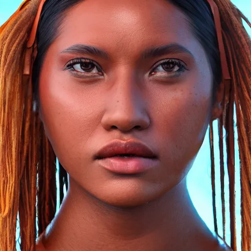 Image similar to The First Polynesian Woman, artist interpretation, trending on artstation, photorealistic imagery, photorealism, artstation photorealism, artstationHQ, artstationHD, 4k, 8k