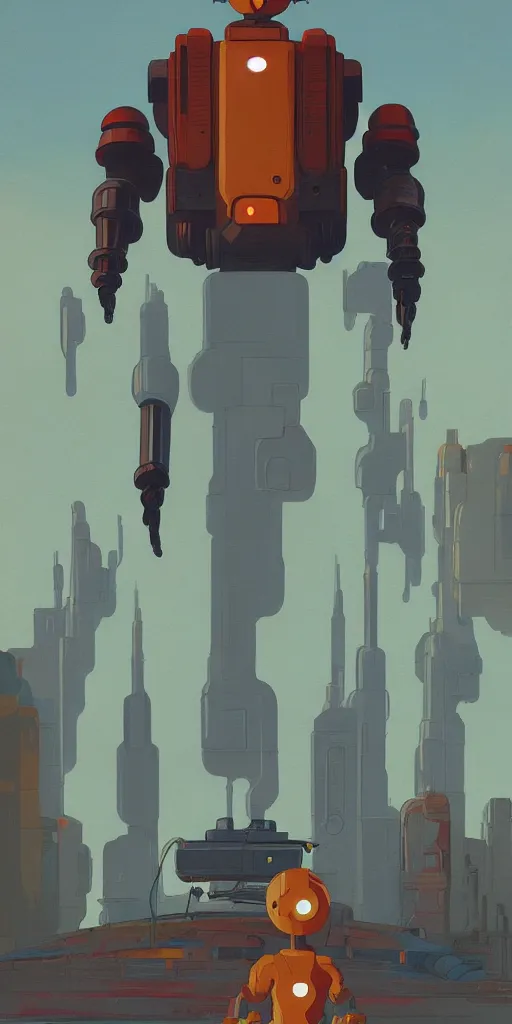 Prompt: Iron Giant, Portrait, Retrofuturism, Simon Stålenhag