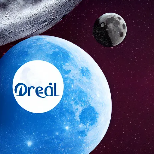 Prompt: Drupal logo fly on a spaceship to space with moon in the background, photorealistic