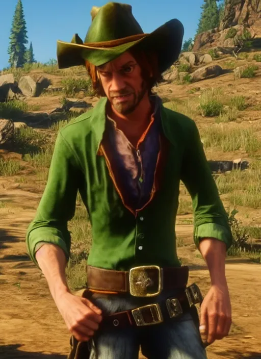 Image similar to film still of shaggy rogers in red dead redemption 2 ( 2 0 1 8 video game )