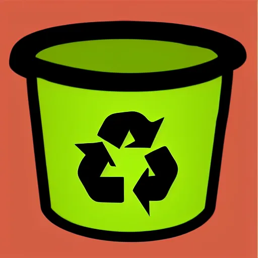 Prompt: recycling bin icon, 1 6 - bit