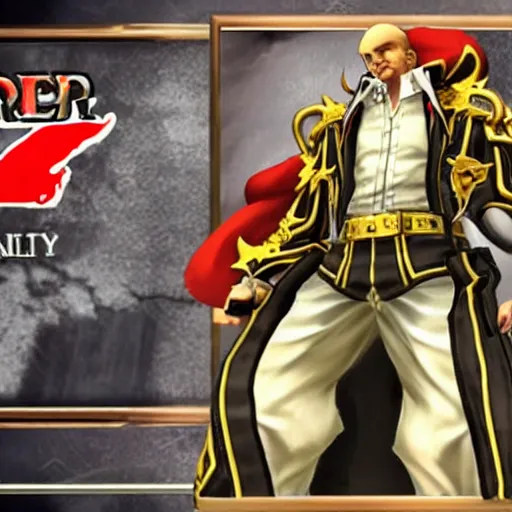 Image similar to alexander lukashenko as a character in guilty gear game.