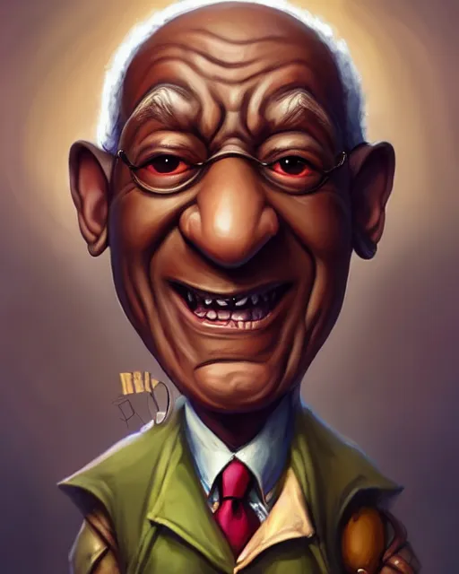 Image similar to cute little anthropomorphic bill cosby cute and adorable, pretty, beautiful, dnd character art portrait, matte fantasy painting, deviantart artstation, by jason felix by steve argyle by tyler jacobson by peter mohrbacher, cinema