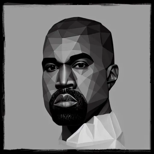 Prompt: low - poly kanye west, art station, 4 k