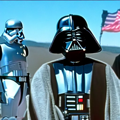 Prompt: donald trump in star wars a new hope cinematic