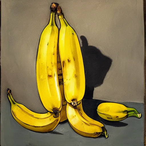 Image similar to banana on a cruzifix, bliblical, epic, some monster, caravaggio