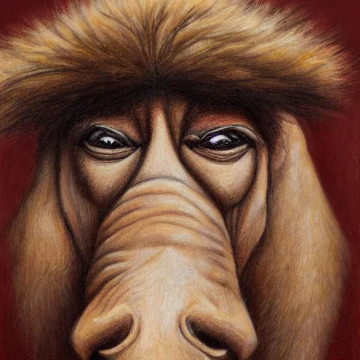 Image similar to camel joe, hyperrealism self portrait