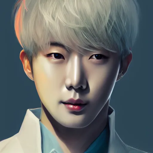 Image similar to jin from bts, elegant, ultra highly detailed, digital painting, smooth, sharp focus, artstation, art by Sakimichan