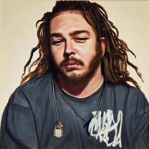 Image similar to post malone, detailed, clean, realistic