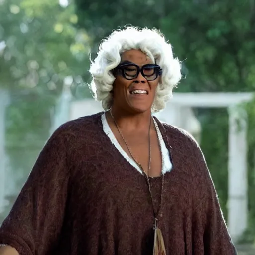 Prompt: a cinematic still from Madea starring in The Passion of Christ