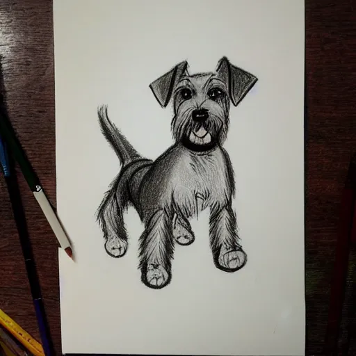 Image similar to milt kahl pencil sketch of mini schnauzer