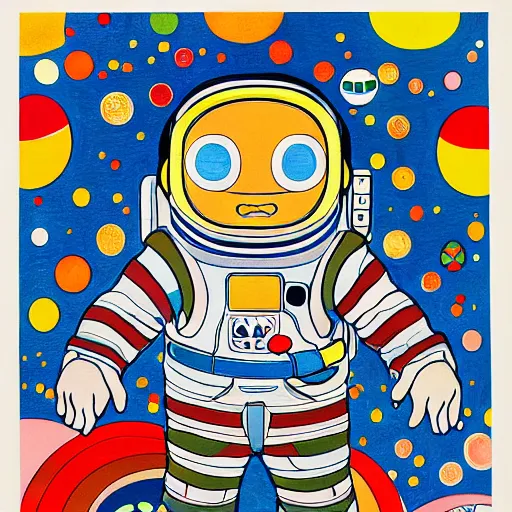 Image similar to astronaut painting by takashi murakami