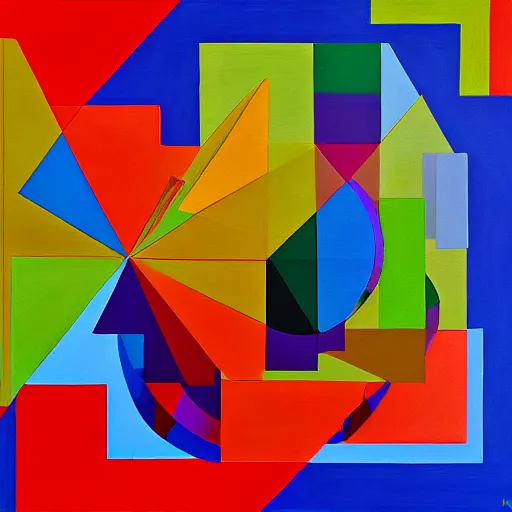 Prompt: a complicated painting full of impossible geometry