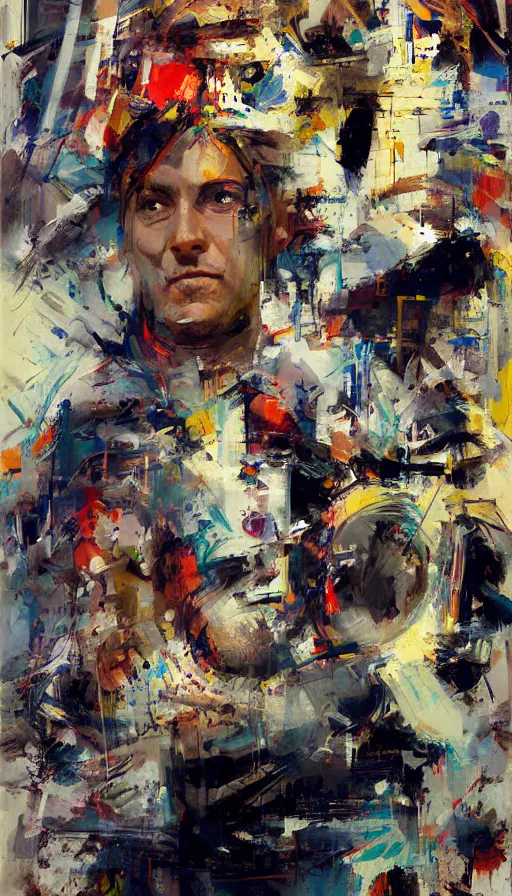 Image similar to portrait of a digital shaman, by john berkey