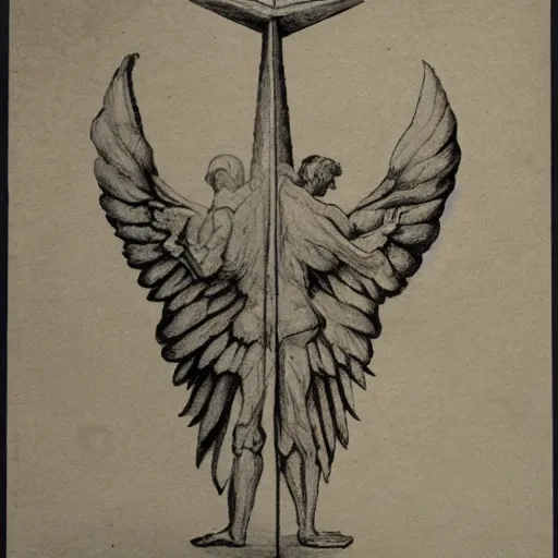 Image similar to left side demon, right side angel bisected vertically