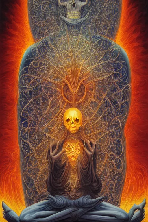 Image similar to Meditation On Death by Alex Grey and Andreas Rocha