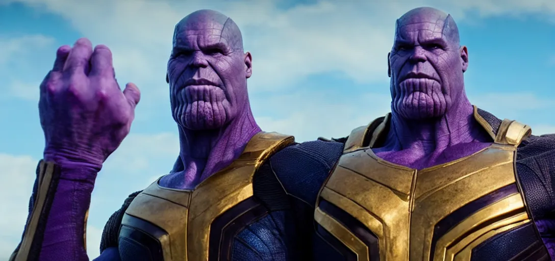 Image similar to a very high resolution image from a new movie. thanos, photorealistic, photography, directed by wes anderson