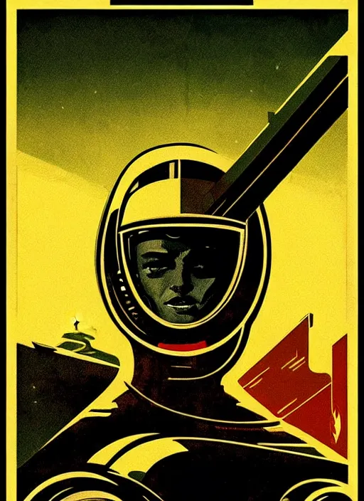 Image similar to vintage sci - fi art, poster, harsh lighting, retro future, vintage