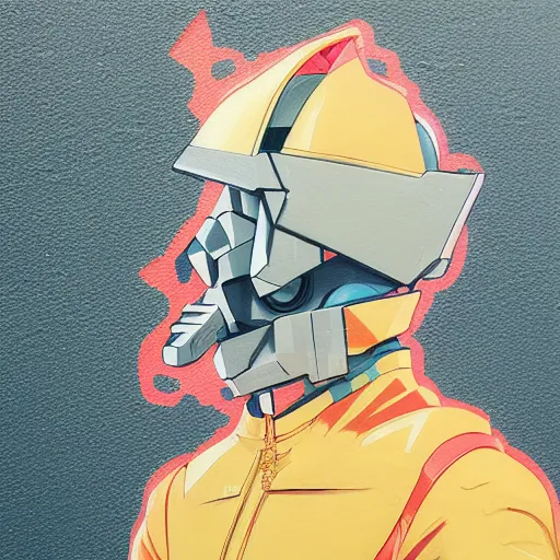 Image similar to Char Aznable profile picture by Sachin Teng, asymmetrical, Organic Painting , Matte Painting, meaningful, Powerful, geometric shapes, hard edges, graffiti, street art:2 by Sachin Teng:4