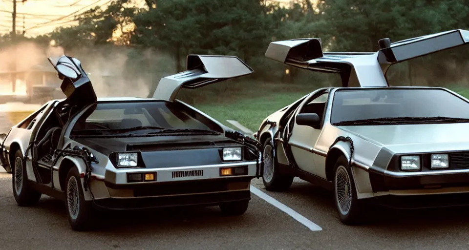 Image similar to the delorean in stranger things