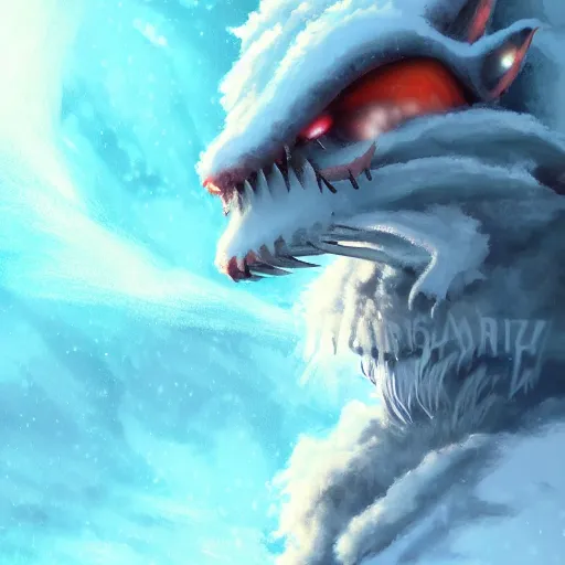 Image similar to white scaled kobold sorcerer standing in a blizzard, studio ghibli style, fantasy, colorful, 4k