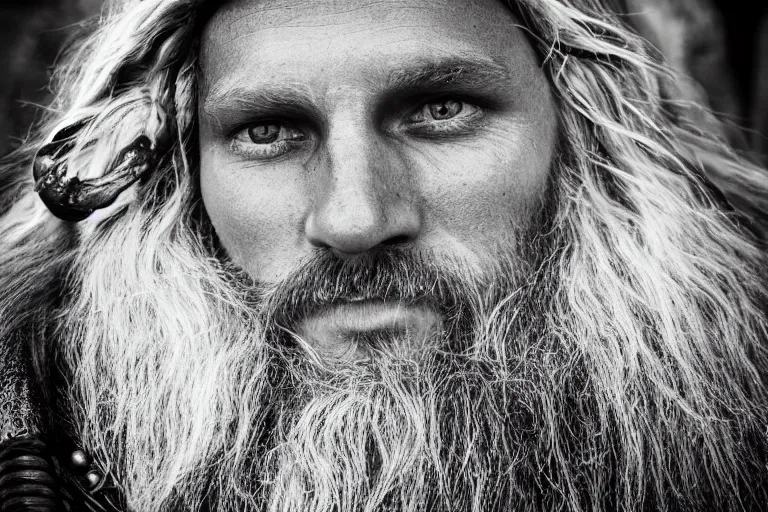 Image similar to portrait of a beautiful Viking model By Emmanuel Lubezki