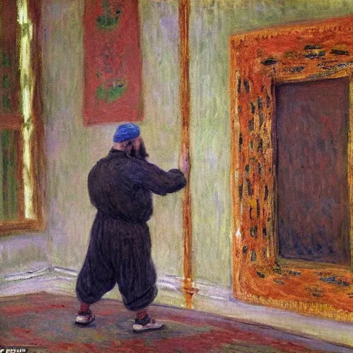 Image similar to Dwarf tries to dodge the intricacies of his sworn enemies in Kafiristan, Claude Monet