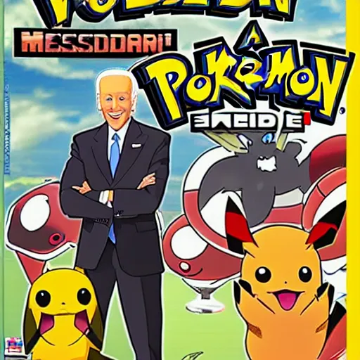 Prompt: Joe Biden is a pokemon master, remastered anime DVD, 2016, illustration