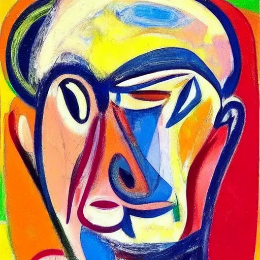 Prompt: a portrait a very ordinary person, by Willem de Kooning, oil paint, abstract, charcosl, mixed media, anatomically correct, beautiful perfect face, sharp focus, Highly Detailed