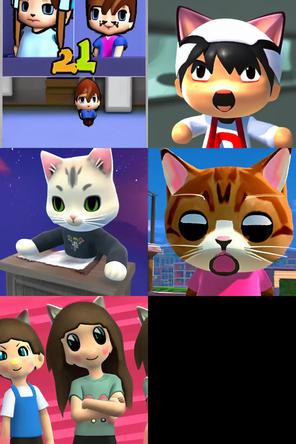 Prompt: cat as mii Character