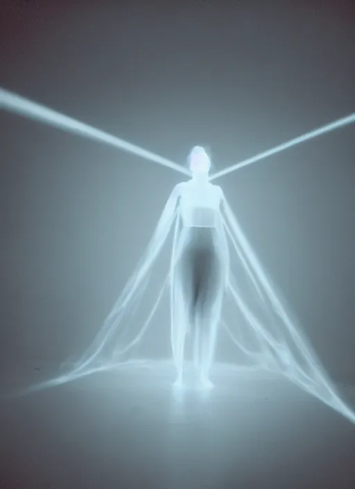 Prompt: female ascending, radiant glowing aura, motion blur, film grain, cinematic lighting, experimental film, shot on 1 6 mm, luminol light