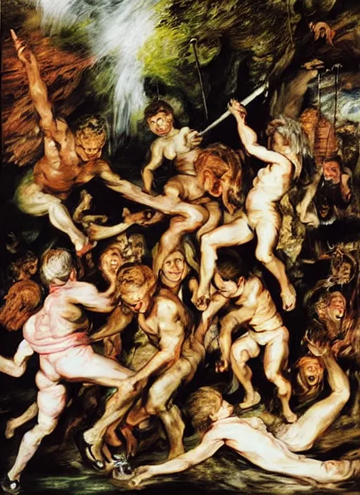 Image similar to adventure playground falling, adventure playground people, adventure playground accident, adventure playground swing, adventure playground accident, adventure playground accident, adventure playground accident, adventure playground accident, adventure playground accident, oil on canvas by peter paul rubens. style fall of the damned by peter paul rubens