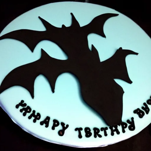 Prompt: bat birthday cake,