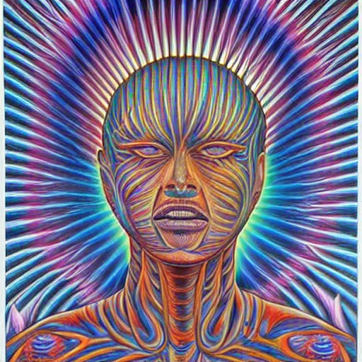 Image similar to a dream in a dream, Alex Grey