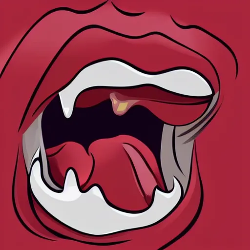 Image similar to open mouth with tongue sticking out, say ahh, illustration, vector art, clean lines, on white background, pinterest, artstation, deviantart