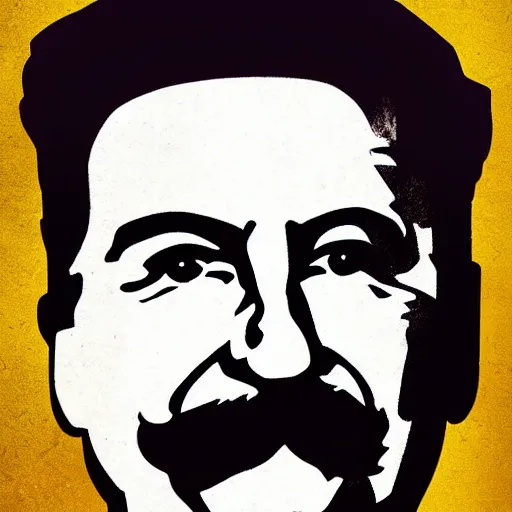 Image similar to Stalin, digital art, minimal