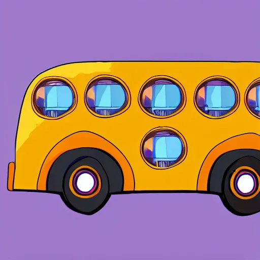 Prompt: cat - shaped bus, digital art