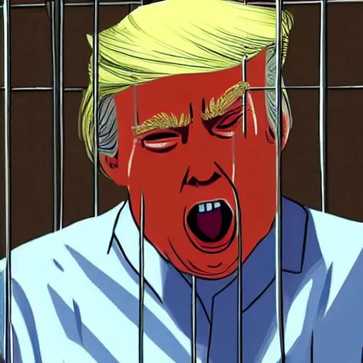 Image similar to Trump crying in jail.