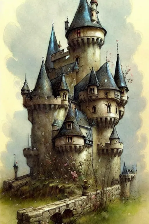 Image similar to (((((1950s fairy tale castle . muted colors.))))) by Jean-Baptiste Monge !!!!!!!!!!!!!!!!!!!!!!!!!!!