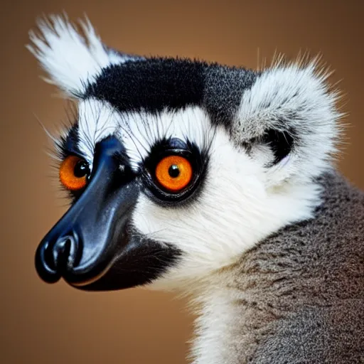 Prompt: a portrair of a ring-tailed lemur