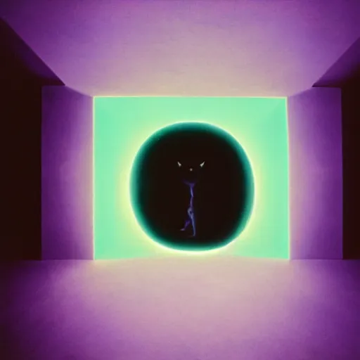 Prompt: a playful mind of astral cat by james turrell