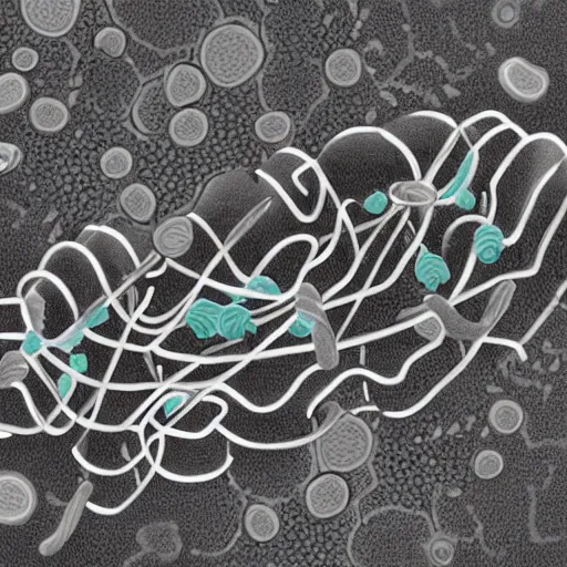 Prompt: a drawing of a bacteria for the journal nature showing a new mechanism