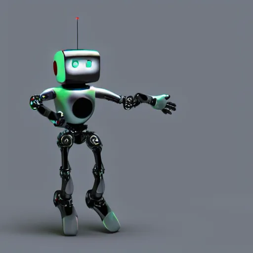 Prompt: a dancing robot. vray. artstatiom