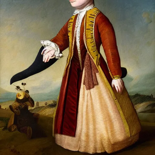 Prompt: humanoid mole rat dressed in 1 7 0 0 s royal attire, oil painting