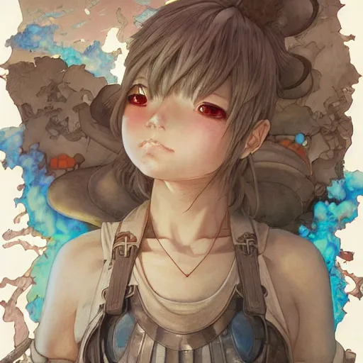 Image similar to prompt : ragnarok online portrait soft light painted by james jean and katsuhiro otomo and erik jones, inspired by akira anime, smooth face feature, intricate oil painting, high detail illustration, sharp high detail, manga and anime 1 9 9 9