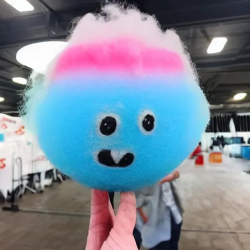 Image similar to photo of cotton candy that looks like boris johnson